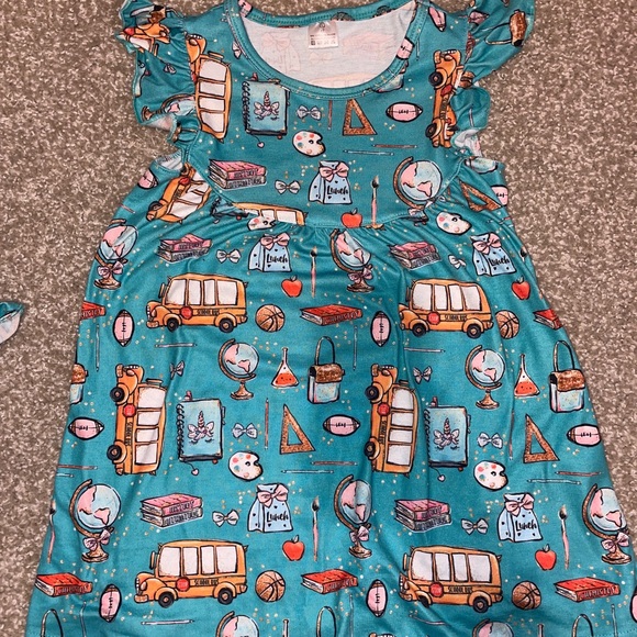 Bus School Pattern Print Dress